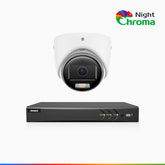 NightChroma<sup>TM</sup>  NAK500 - Updated Version, 3K 8 Channel 1 Camera TVI Security System, Acme Color Night Vision, 2960 × 1665 Resolution, f/1.0 Aperture (0.001 Lux), Built-in Microphone, IP67